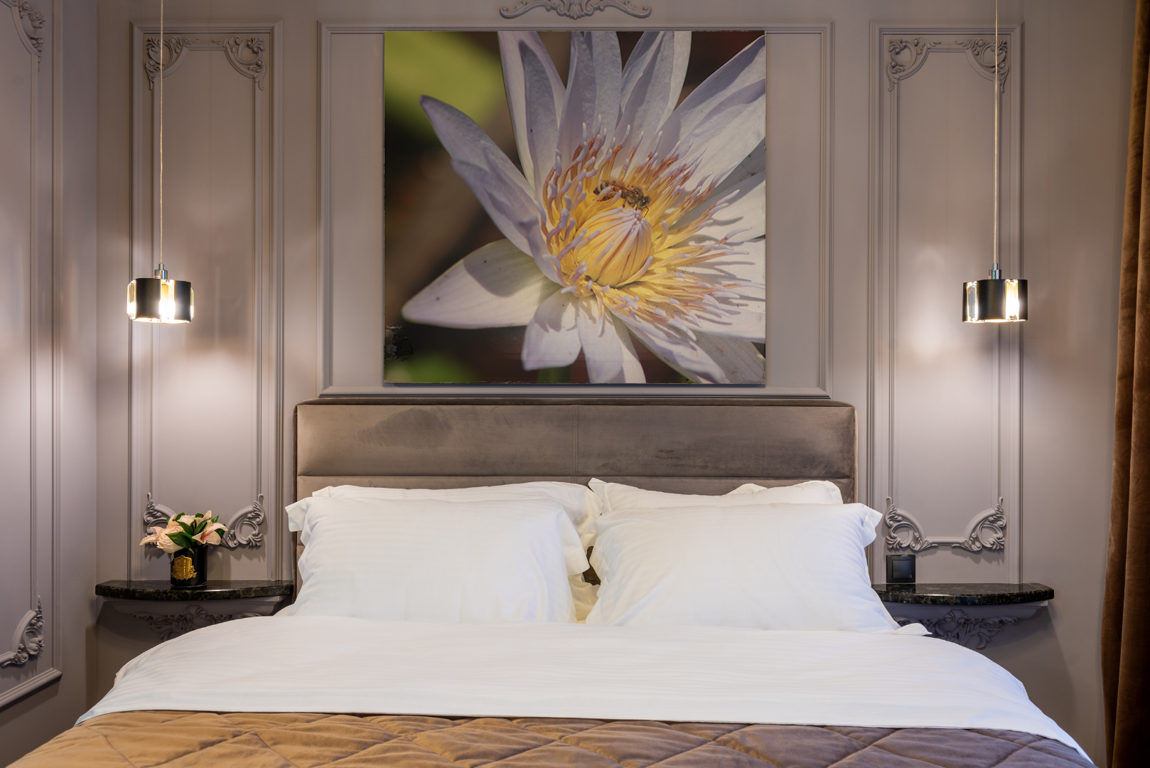 Water Lily Polinating Bee original abstract contextualised office art modern decor photo print by Blair Montague Drake